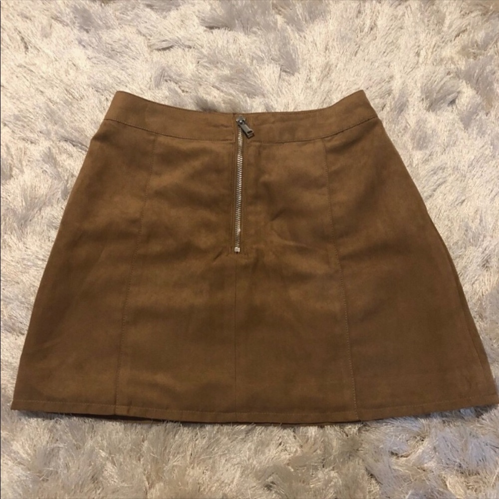 H&M brown suede skirt
